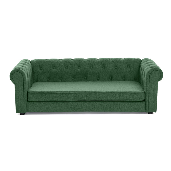 English Elm Elegant Oversized Dog Sofa Elevated Linen Upholstered Pet Bed for Large Breeds W487P311776