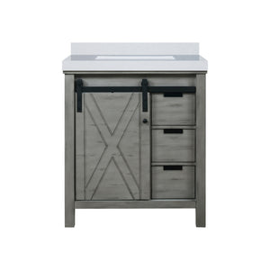 English Elm Ash Grey Bath Vanity With White Quartz Countertop – Modern Design, Soft-Close Drawers, And Storage! B2731P260988