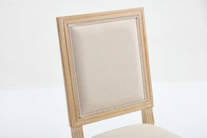 English Elm French Country Dining Chairs Set Of 2 – Elegant Upholstered Square Back, Stylish Comfort For Dining W3426P324534