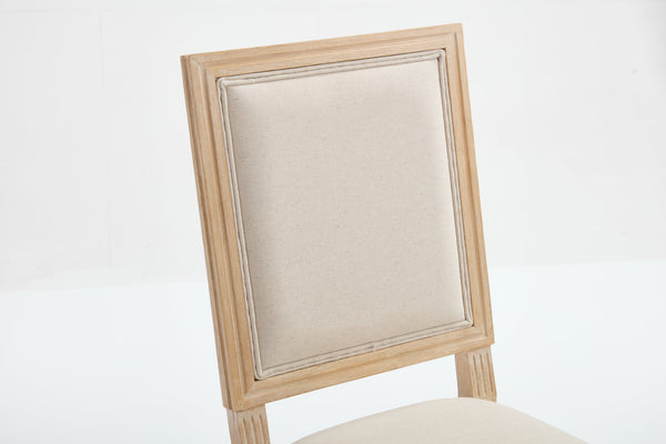 English Elm French Country Dining Chairs Set Of 2 – Elegant Upholstered Square Back, Stylish Comfort For Dining W3426P324534