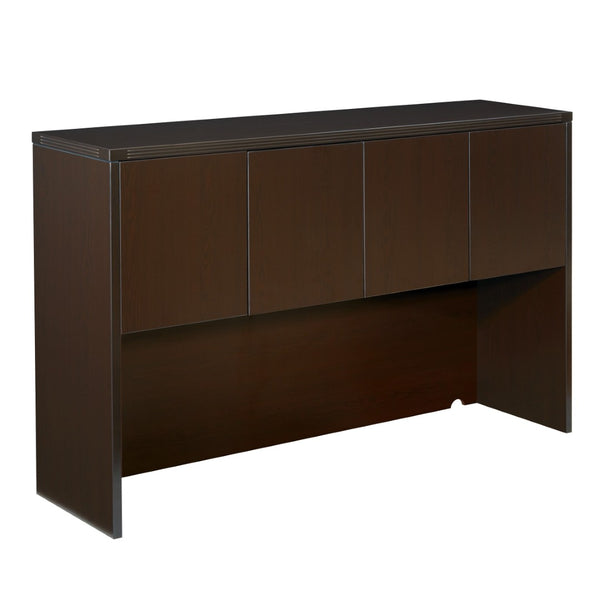 OSP Home Furnishings 60w Hutch with Solid Wood Doors for Dining Room Kitchen or Office Storage Espresso NAP-07-ESP