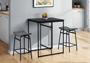 English Elm Barstool, Set Of 2 Modern Counter-Height Stools In Grey Fabric & Black Metal For Stylish Dining B2710P287023