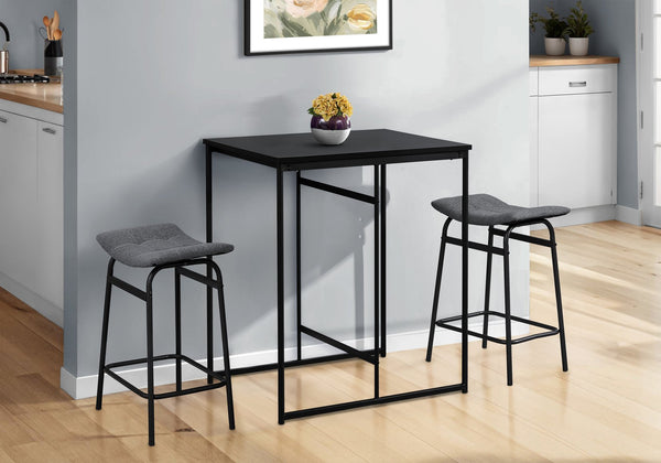 English Elm Barstool, Set Of 2 Modern Counter-Height Stools In Grey Fabric & Black Metal For Stylish Dining B2710P287023