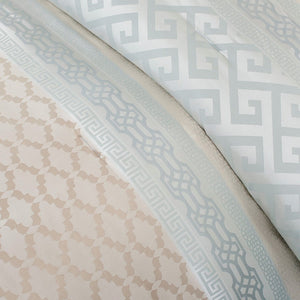 English Elm 7 Piece Comforter Set - Madison Park Bennett Aqua Jacquard Ensemble With Decorative Pillows & Bed Skirt B03596854