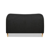 English Elm Roman Curved Headboard Upholstered Platform Bed, Queen, Ebony Black Boucle