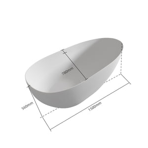 English Elm 59" Solid Surface Freestanding Soaking Tub Matte White Spa Bathtub for Primary Bath W2704P188412