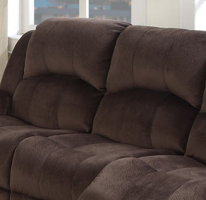 English Elm Modern Suede 3 Piece Reclining Living Room Set with Pillow Arms in Chocolate B011S02394