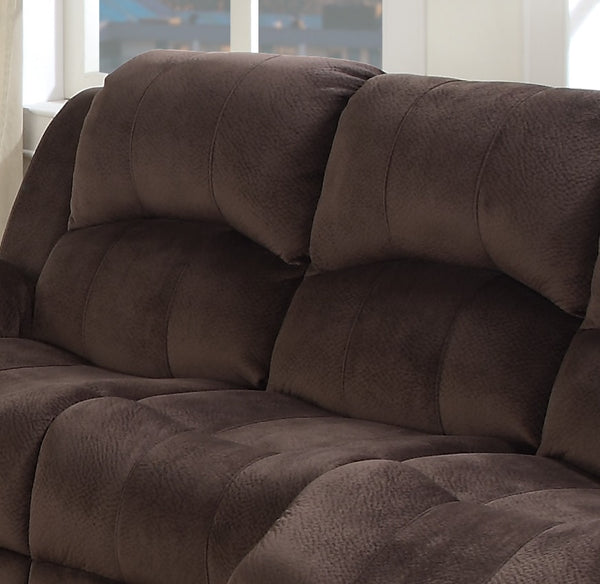 English Elm Modern Suede 3 Piece Reclining Living Room Set with Pillow Arms in Chocolate B011S02394