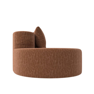 English Elm Modern Half Moon Chenille Sectional Three Seat Curved Sofa for Living Room or Apartment Orange W395P435343