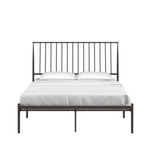 Homelegance By Top-Line Dante Metal Platform Bed with Curved Metal Headboard Dark Bronze Metal