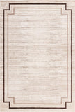 Unique Loom Oasis Fountain Machine Made Border Rug Brown, Beige/Light Brown/Ivory 7' 0" x 10' 0"