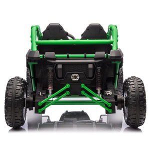 English Elm 24v Two Seater Kids Utv with Parental Remote Dual Motors Four Wheel Suspension Led Green W1578P198435