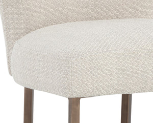 Sunpan YORKVILLE Dining Chair - Modern Wingback Design with Luxe Performance Fabric & Antique-Brass Legs 107812