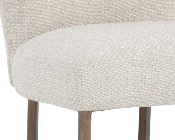 Sunpan YORKVILLE Dining Chair - Modern Wingback Design with Luxe Performance Fabric & Antique-Brass Legs 107812