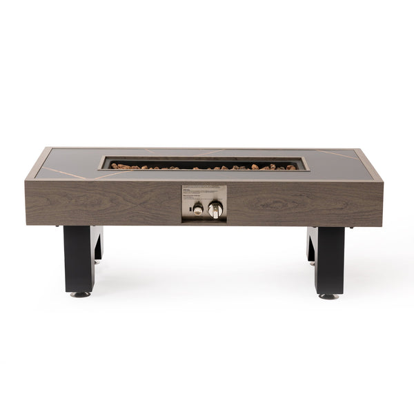 English Elm 42_Inch Contemporary Iron Fire Pit Table – Durable, Propane-Powered, Perfect For Outdoor Gatherings! W3131P277178