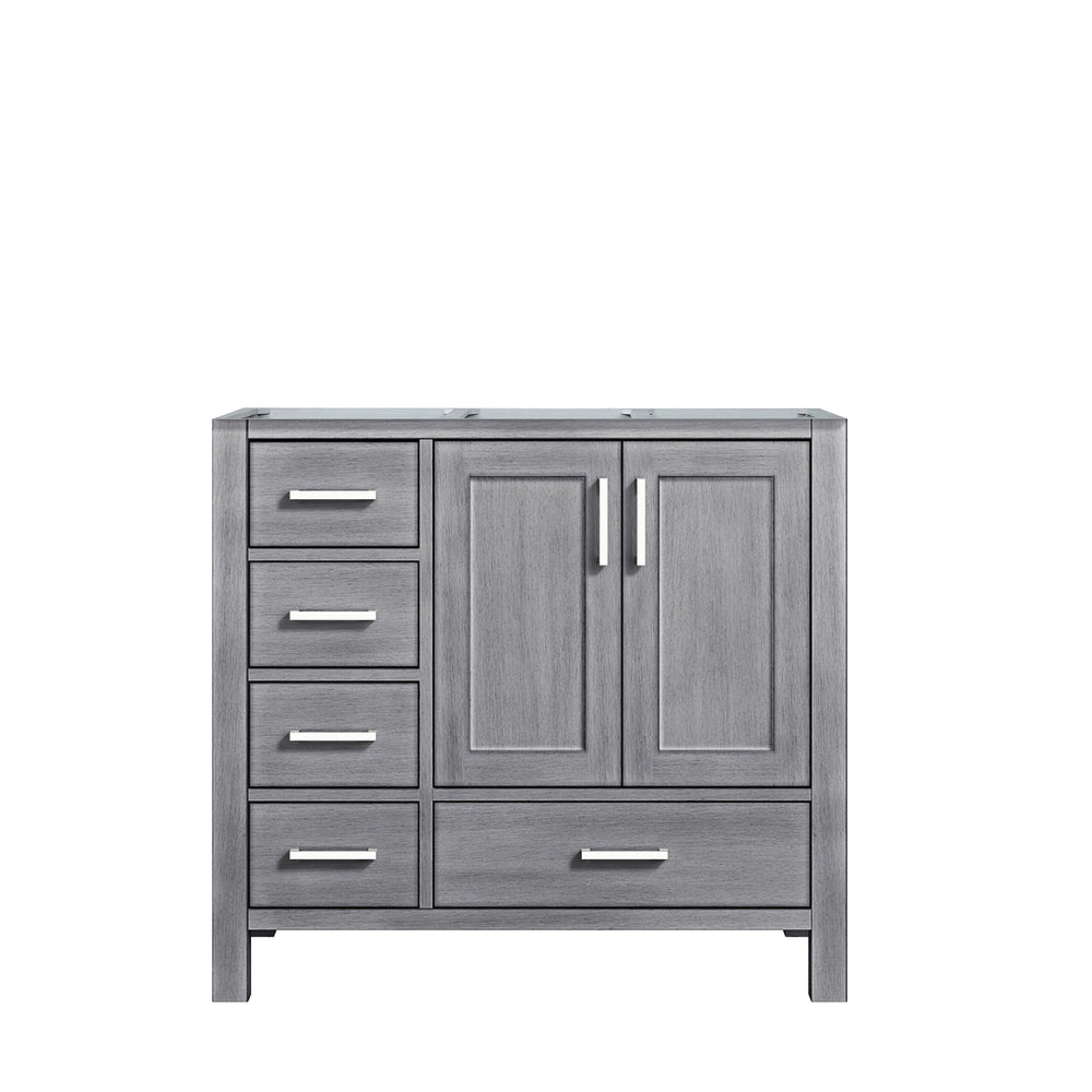 English Elm Distressed Grey Bath Vanity - 36" W X 22" D, Right Offset With Rustic Charm And Ample Storage Solutions B2731P258837