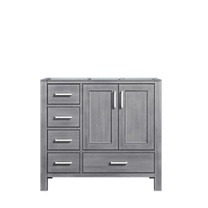 English Elm Distressed Grey Bath Vanity - 36" W X 22" D, Right Offset With Rustic Charm And Ample Storage Solutions B2731P258837