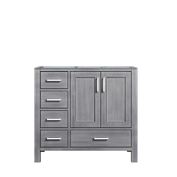 English Elm Distressed Grey Bath Vanity - 36" W X 22" D, Right Offset With Rustic Charm And Ample Storage Solutions B2731P258837