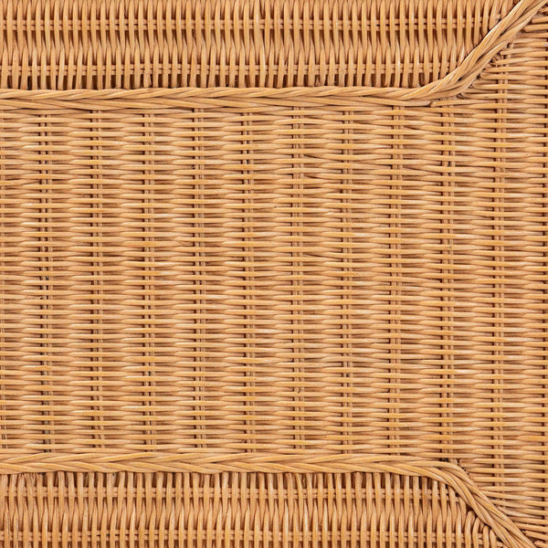 English Elm Bohemian Braided Rattan Coffee Table with Open Shelf for Organic Living Room Style B2750P467768