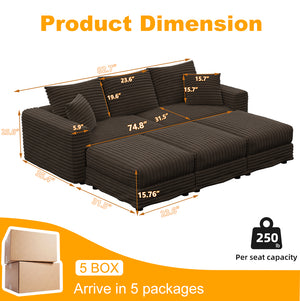 English Elm 82.6"upholstered Velvet Chesterfield Sofa with Button Tufting Nailhead Trim Rolled Arms Camel W1885S00355