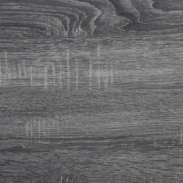 English Elm Van Slyke Grey six-piece dining set with nailhead-trim chairs, bench & black frame for modern style B062P358491