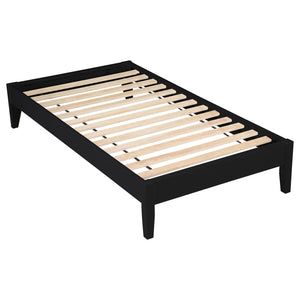 English Elm Spivey Black Twin Platform Bed with Low-Profile Frame, Sturdy Slatted Support, Modern Sleek Design B062S00859