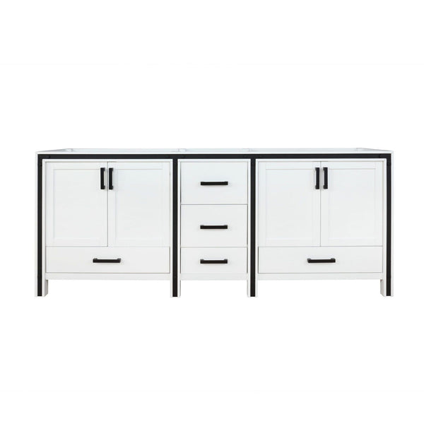 English Elm White Double Bath Vanity 84-in W x 22-in D Solid Wood Frame E0 Plywood, Soft-Close Drawers, Fully Assembled, Ample Storage B2731P260749