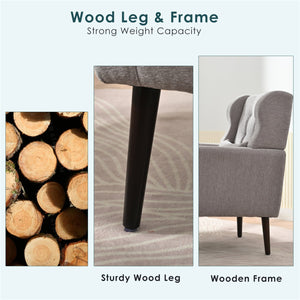 English Elm Modern Accent Chair with Ergonomic Chenille Upholstery, Padded Foam Seat and Solid Wood Legs, Stylish Lounge Seating for Living Room Bedroom Reading Nook Grey W1028P162720