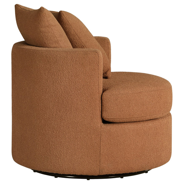 English Elm Quinn Swivel Accent Chair Rounded Silhouette Fabric Upholstery for Living Room Burnt Orange B062P441091