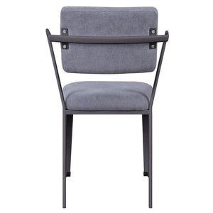 English Elm Grey Grey and Gunmetal Open Back Dining Chairs Set of 2 – Modern Breathable Grey Fabric, Padded Seats, Sturdy Iron Frame (34.5"H) B062P186531