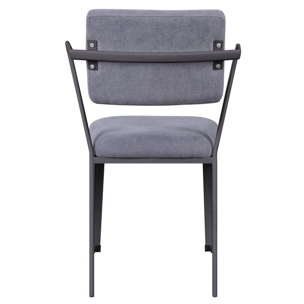English Elm Grey Grey and Gunmetal Open Back Dining Chairs Set of 2 – Modern Breathable Grey Fabric, Padded Seats, Sturdy Iron Frame (34.5"H) B062P186531