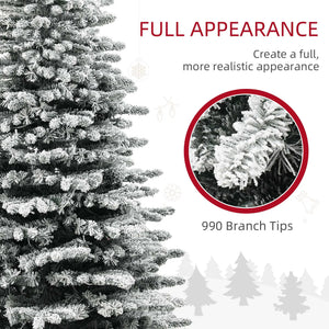 English Elm 6.5ft Flocked Artificial Pine Tree with 400 Led Lights and Remote Indoor Holiday T3971P401262