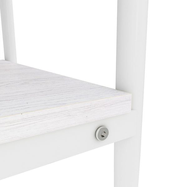 English Elm Set Of 2 Modern Rectangle End Tables With Tempered Glass Top & Sturdy Mdf Shelf For Living Room Decor W241P184254-GIGA