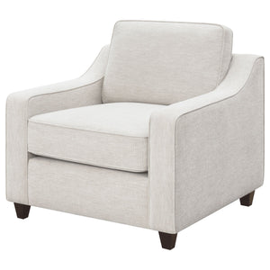 English Elm Mahaffey Beige Upholstered Chair with Sloped Track Arms, Textured Chenille Comfort for Living Rooms B062P340751