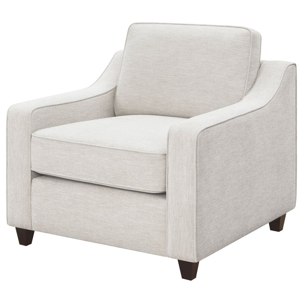 English Elm Mahaffey Beige Upholstered Chair with Sloped Track Arms, Textured Chenille Comfort for Living Rooms B062P340751