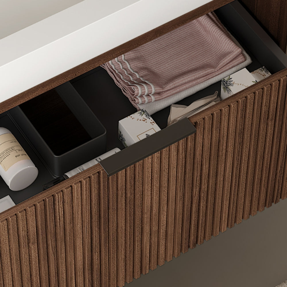 English Elm 30" Muri Oak Woodgrain Plywood Vanity Base Cabinet with Soft Close Doors W2615P338068