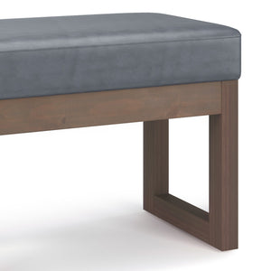 English Elm Milltown Versatile Stone Grey Ottoman Bench - Stylish Vegan Faux Leather Footstool For Any Room B136P159091