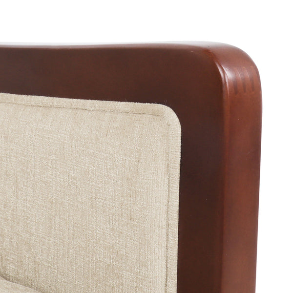 English Elm Christopher Knight Home® - Mid Century Modern Sand Fabric Recliner with Channel Stitch & Birch Wood Frame, Pushback Comfort 70451.00FSND