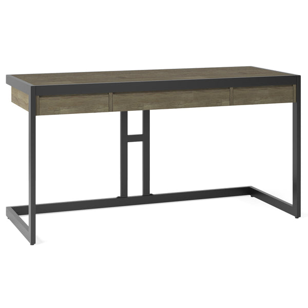 English Elm Erina Desk - Handcrafted Distressed Grey Acacia With Industrial Metal Frame For Home Office Style B136P158626