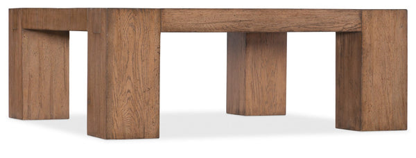 Hooker Furniture Commerce Chunky Mindi Wood Cocktail Table – 42" Square Sculptural Centerpiece With Distressed Texture 7228-80004-85