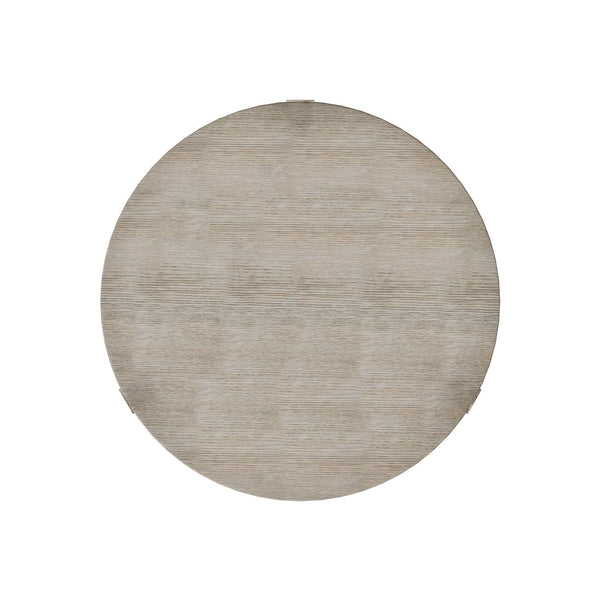 Bernhardt Bernhardt Calder Nightstand In Rustic Gray Quartered Oak — Round Modern Bedside Table W/ Drawer & Shelf 369212