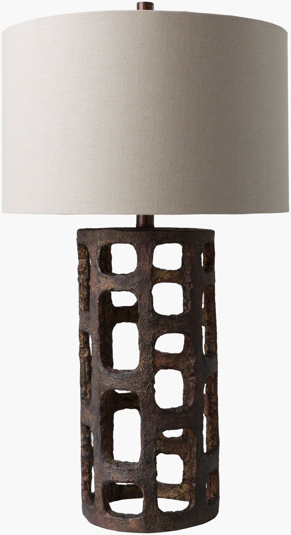 Surya Egerton 28" Accent Table Lamp - Stylish Global Flair In Resin & Linen For Modern Home Decor Body, Metallic ,Bronze,Finial, Metallic ,Bronze,Harp, Metallic ,Brass Resin,Linen,Polyester,Resin Ege-100