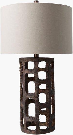 Surya Egerton 28" Accent Table Lamp - Stylish Global Flair In Resin & Linen For Modern Home Decor Body, Metallic ,Bronze,Finial, Metallic ,Bronze,Harp, Metallic ,Brass Resin,Linen,Polyester,Resin Ege-100