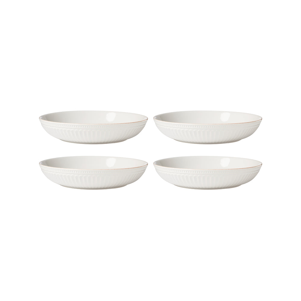Lenox French Perle Scallop Dinner Bowls, Set of 4 White, WHITE STONEWARE 897192