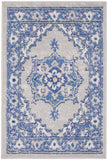 Nourison Whimsicle WHS03 Machine Made Power-loomed Ornamental Border Indoor Only Farmhouse Bohemian Rug Grey Blue, Grey Blue 100% Polypropylene 99446831361