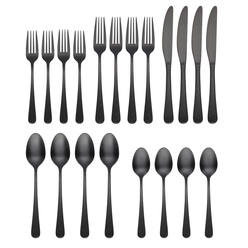 Lenox Cambridge Kenne Hammered Black Satin 20-Piece Flatware Set NO COLOR METAL 508020CKW12R