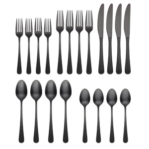 Lenox Cambridge Kenne Hammered Black Satin 20-Piece Flatware Set NO COLOR METAL 508020CKW12R