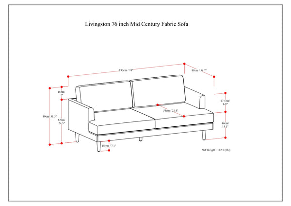English Elm Livingston 76" Oversized Loveseat In Mist Grey - Eco-Friendly, Mid-Century Modern Comfort Sofa B136P159961