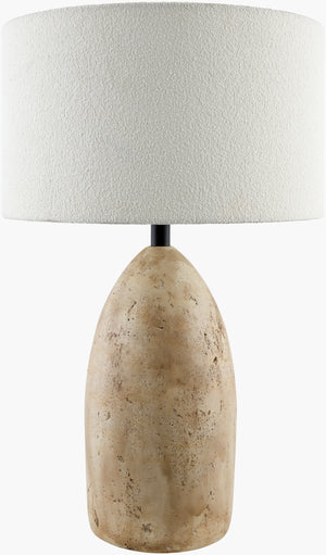 Surya Egito 26" Elegant Accent Table Lamp With Concrete Base & Soft Cotton Shade For Timeless Décor Body, Brown,Shade, White,Cord, Black Concrete,Cotton,Polyester Egt-001