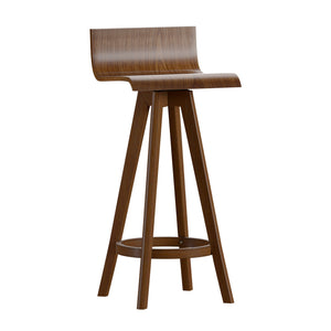 Homelegance By Top-Line Dylan Mid-Century Modern Swivel Wood Stool (Set of 2) Walnut Wood